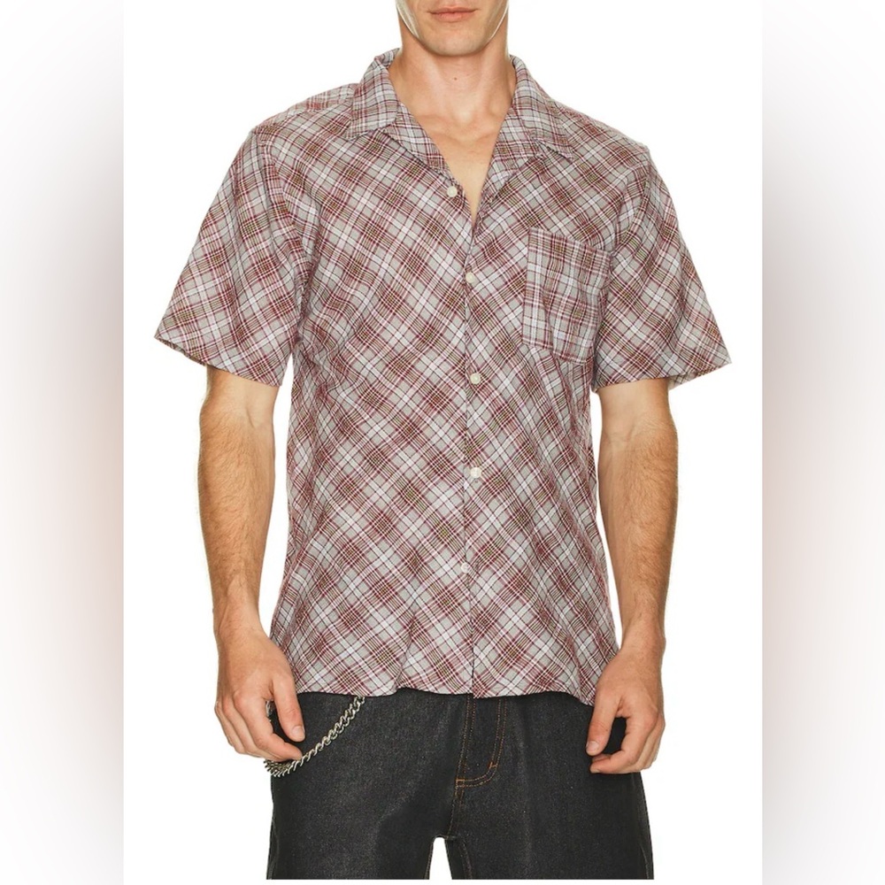 The Hundreds Terrace Woven Shirt in Burgundy Size M